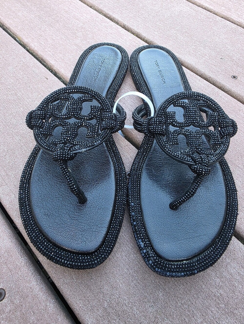 Tory Burch Women's Miller Knotted Pave Thong Sandals Size 9